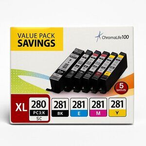 Canon PGI-280 / CLI-281 Ink Cartridge Set – Value Pack – Genuine Canon – 5 Ink T